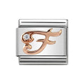 NOM LETTER F CZ ROSE GOLD