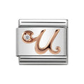 NOM LETTER U CZ ROSE GOLD