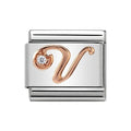 NOM LETTER V CZ ROSE GOLD