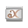 NOM LETTER X CZ ROSE GOLD