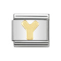LETTER Y GOLD NOM CHARM - 18CT & SS