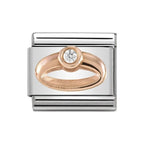 NOM ROSE GOLD CZ RING PLATE