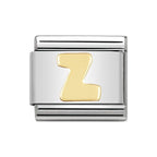 LETTER Z GOLD NOM CHARM - 18CT & SS