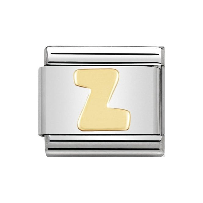 LETTER Z GOLD NOM CHARM - 18CT & SS