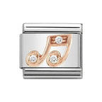 NOM ROSE GOLD CZ MUSIC NOTE