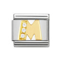 NOM M GOLD CZ LETTER-CZ INITIALS