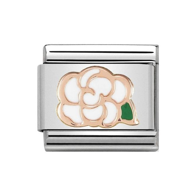 NOM ROSE GOLD CAMELLIA FLOWER ENAMEL