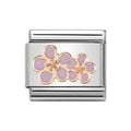 NOM ROSE GOLD PEACH FLOWERS ENAMEL