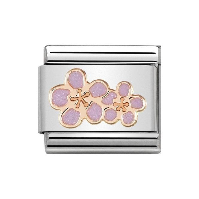 NOM ROSE GOLD PEACH FLOWERS ENAMEL