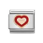 NOM ROSE GOLD RED BORDER HEART