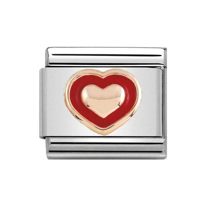 NOM ROSE GOLD RED BORDER HEART