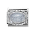 NOM OVAL AQUAMARINE SILV SHINE - PRECIOUS STONE