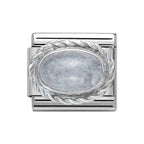NOM OVAL AQUAMARINE SILV SHINE - PRECIOUS STONE