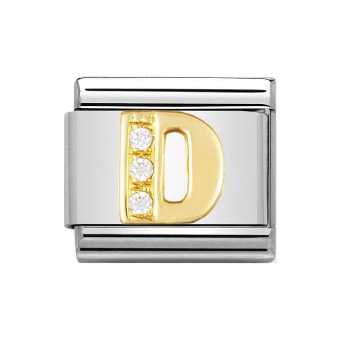NOM D GOLD CZ LETTER-CZ INITIALS