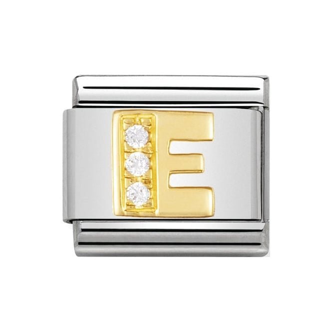 NOM E GOLD CZ LETTER-CZ INITIALS