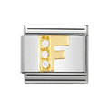 NOM F GOLD CZ LETTER-CZ INITIALS