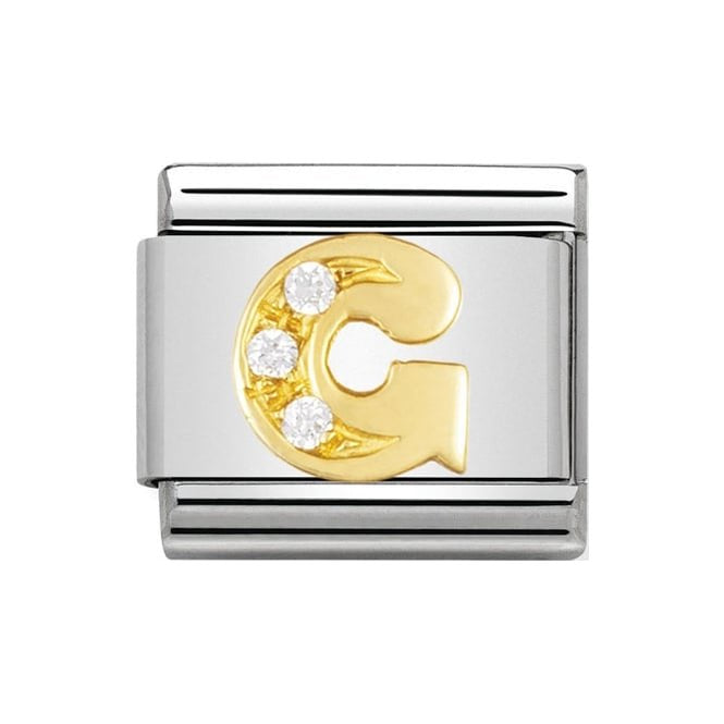 NOM G GOLD CZ LETTER-CZ INITIALS