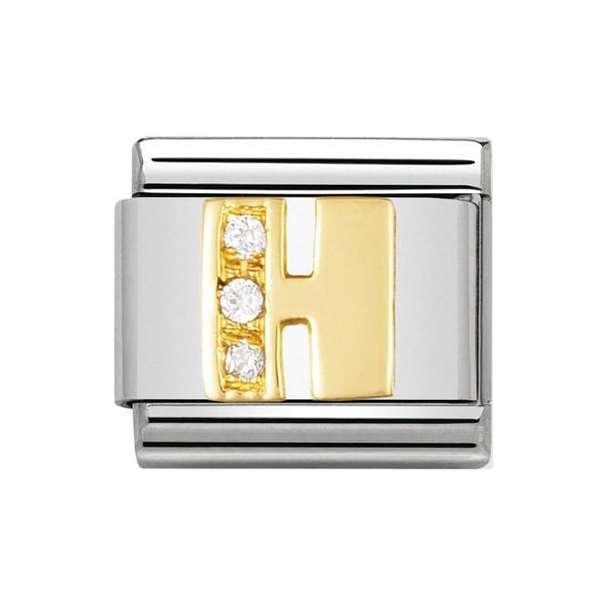 NOM H GOLD CZ LETTER-CZ INITIALS