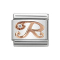 NOM LETTER R CZ ROSE GOLD
