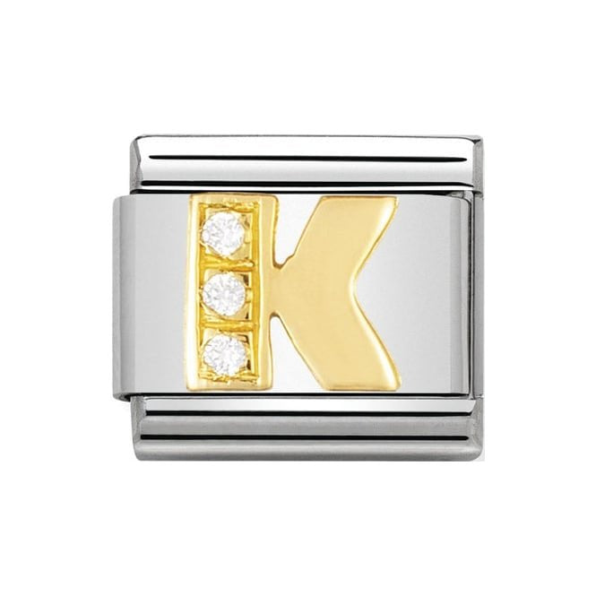 NOM K GOLD CZ LETTER-CZ INITIALS