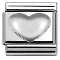 NOM SILVER RAISED HEART SILV SHINE