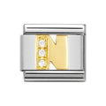 NOM N GOLD CZ LETTER-CZ INITIALS