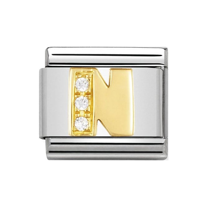 NOM N GOLD CZ LETTER-CZ INITIALS