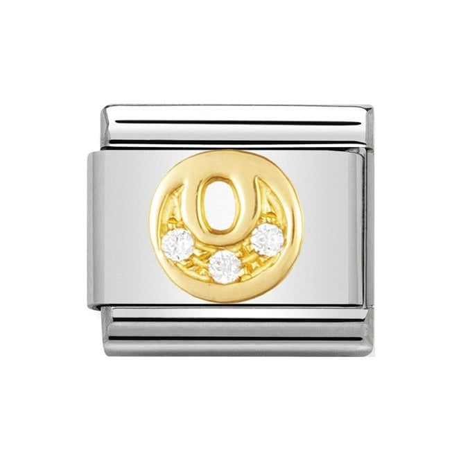 NOM O GOLD CZ LETTER-CZ INITIALS