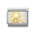 NOM Q GOLD CZ LETTER-CZ INITIALS