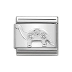 330311/09 NOMINATION DINO BRONTOSAURUS CZ SILVER CHARM