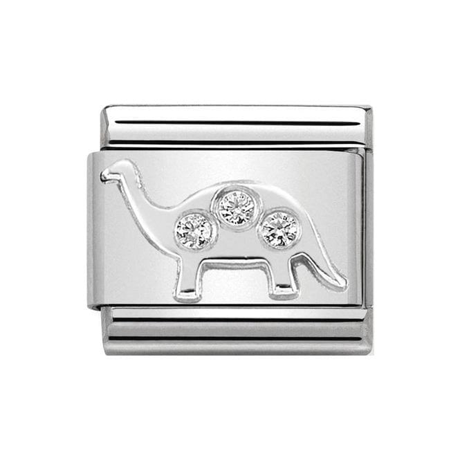 330311/09 NOMINATION DINO BRONTOSAURUS CZ SILVER CHARM