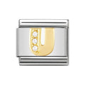 NOM U GOLD CZ LETTER-CZ INITIALS