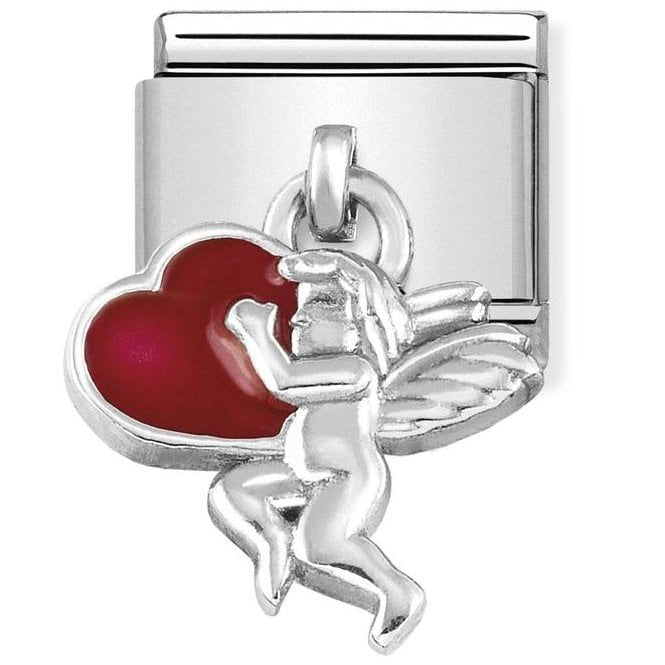 ANGEL WITH RED HEART DANGLE CHARM