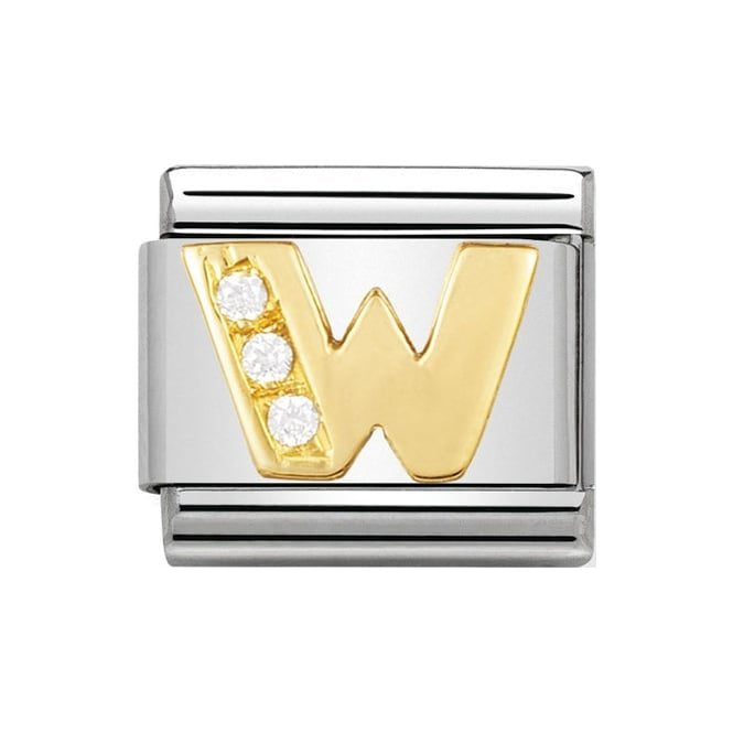 NOM W GOLD CZ LETTER-CZ INITIALS