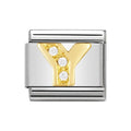 NOM Y GOLD CZ LETTER-CZ INITIALS