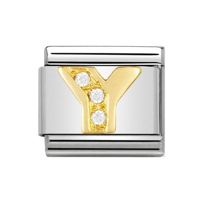 NOM Y GOLD CZ LETTER-CZ INITIALS