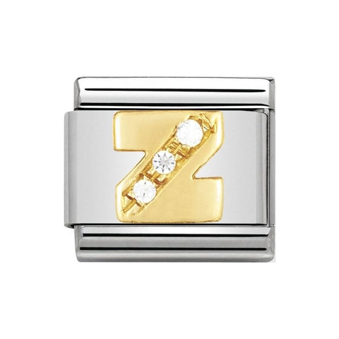 NOM Z GOLD CZ LETTER-CZ INITIALS