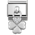 NOM CZ CLOVER DANGLE - CHARMS