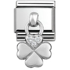 NOM CZ CLOVER DANGLE - CHARMS