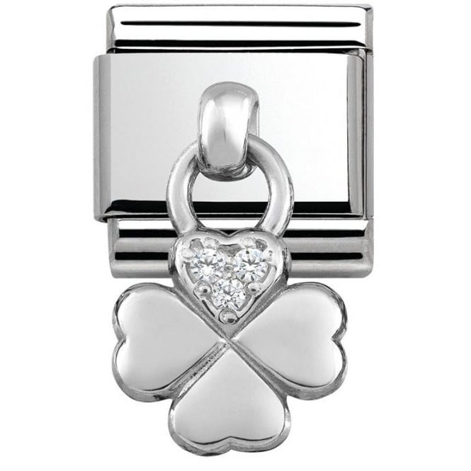 NOM CZ CLOVER DANGLE - CHARMS
