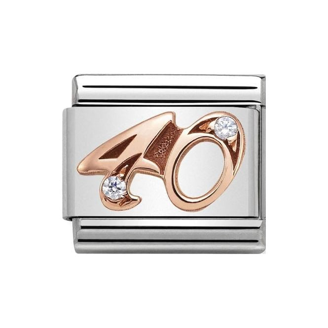 NOM NUMBER 40 FORTY CZ ROSE GOLD