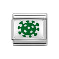 NOM ENAMEL GREEN CORONAVIRUS SILV SHINE - PLTE SYMBOL
