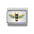 NOM ENAMEL SCARAB BEETLE CHARM - COUNTRY SYMBOLS