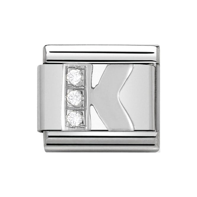 NOM K LETTER CZ SILV SHINE