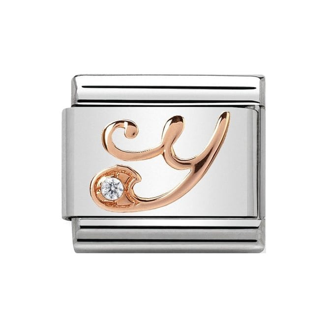 NOM LETTER Y CZ ROSE GOLD