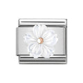 NOM ROSE GOLD FLOWER IN WHITE