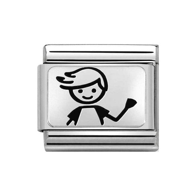 NOM SILV SH BOY CHARM - OXYDISED