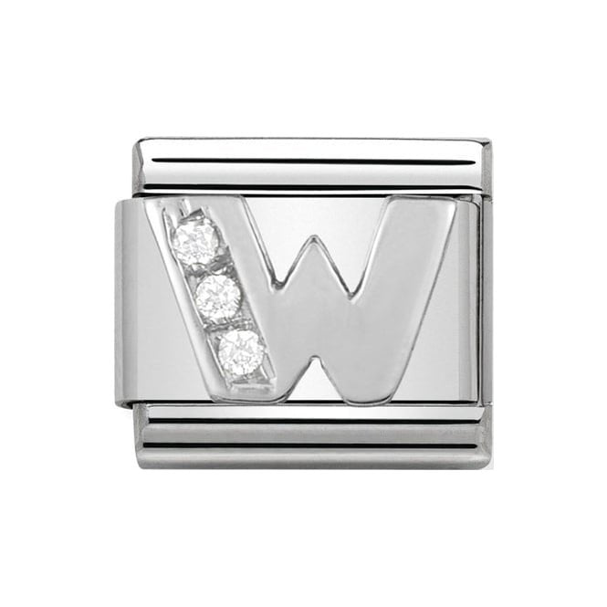 NOM W LETTER CZ SILV SHINE
