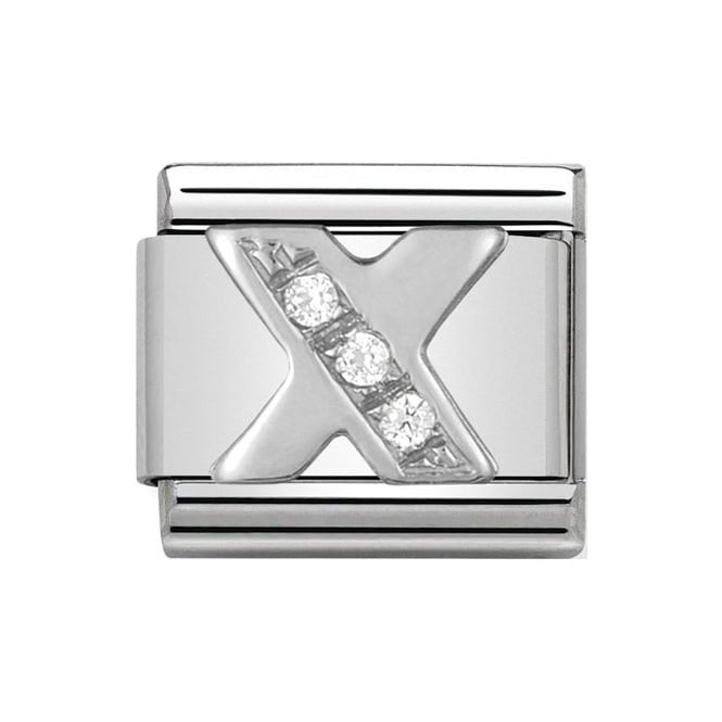 NOM X LETTER CZ SILV SHINE