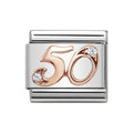 NOM NUMBER 50 FIFTY CZ ROSE GOLD